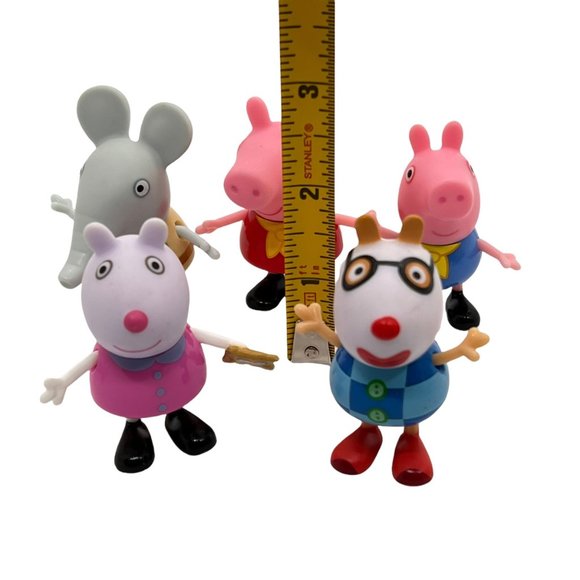 Peppa the Pig Set of 5 Characters Posable Figures Toys - Picture 4 of 5